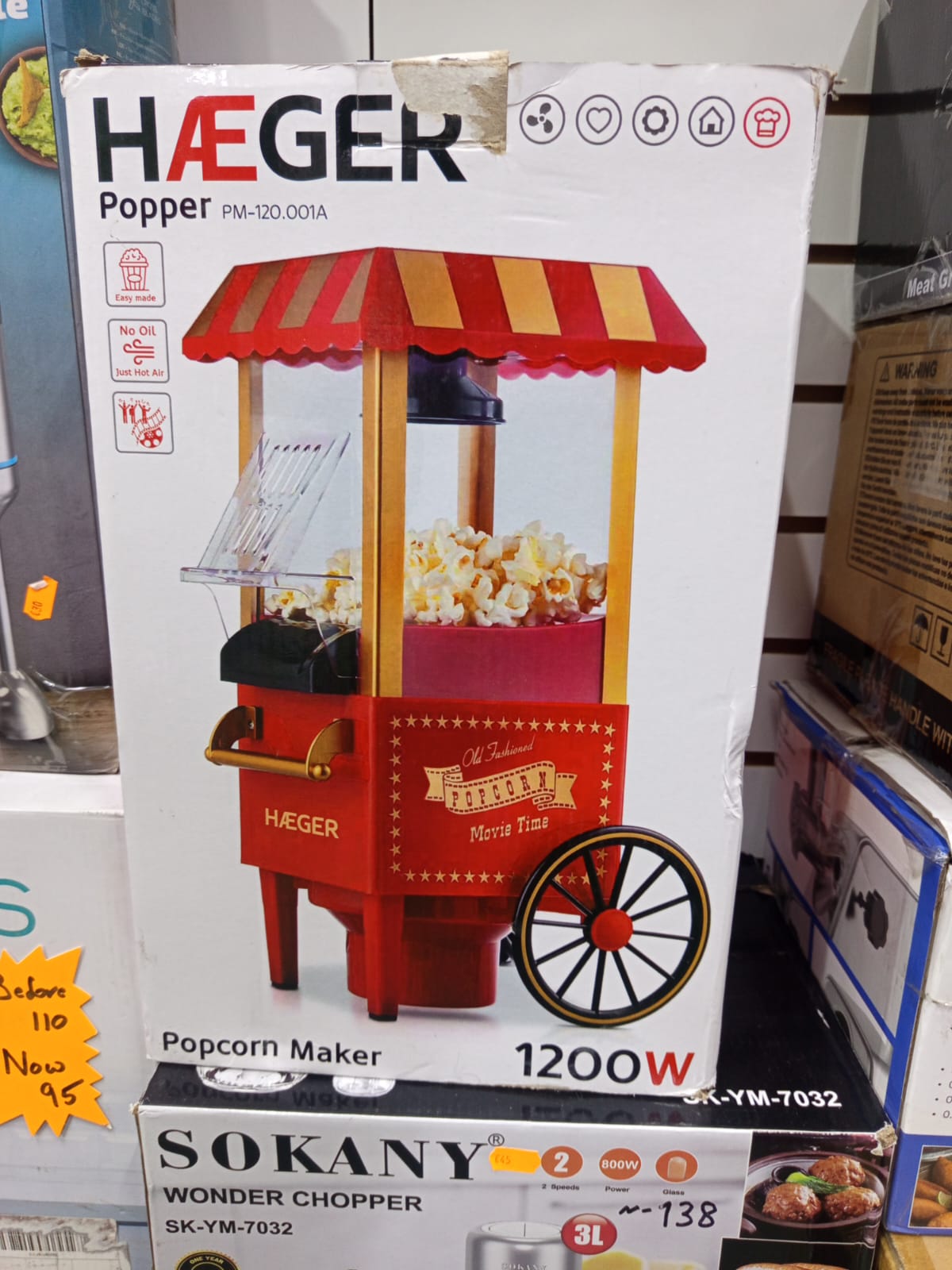 HAEGER Popper Popcorn Machine, 1200W, Free Oil - Image 2