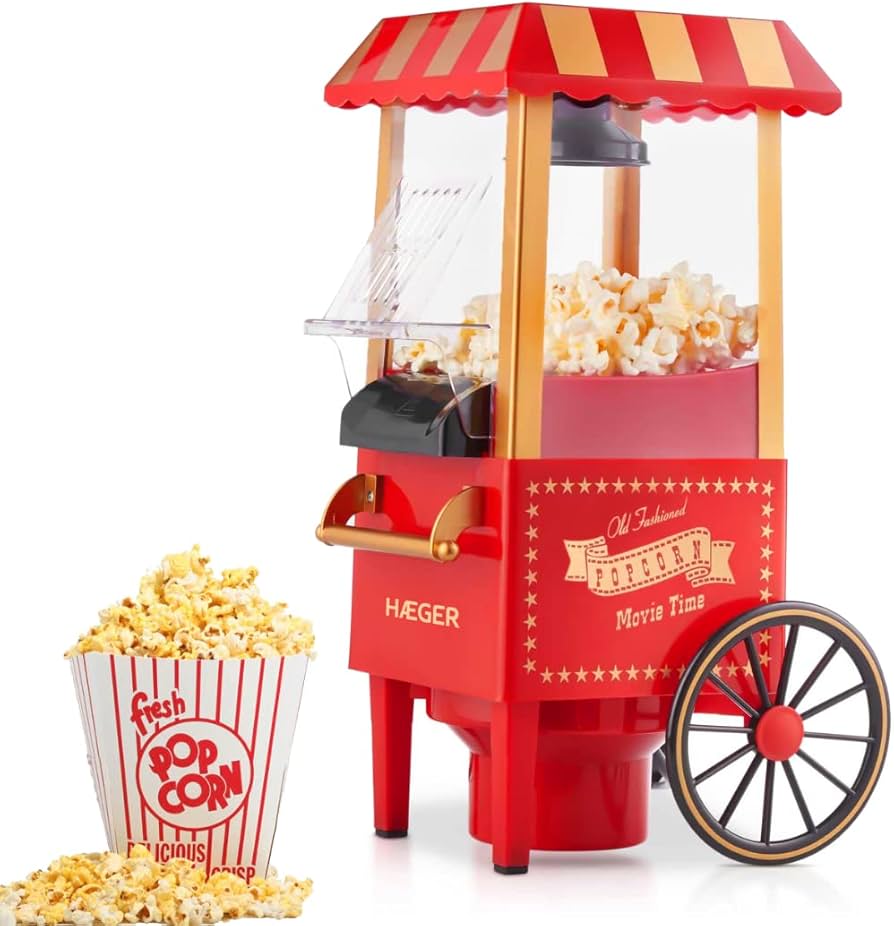 HAEGER Popper Popcorn Machine, 1200W, Free Oil