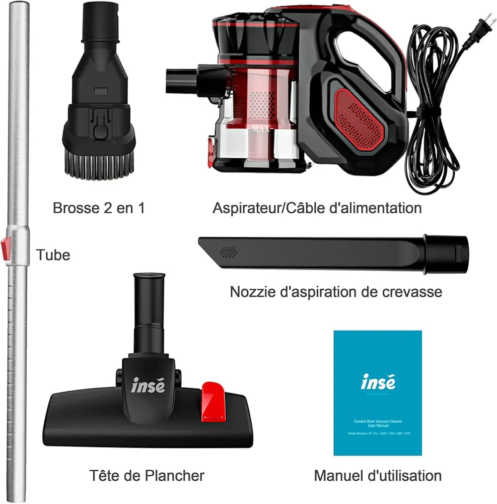 INSE Wired Broom Vacuum Cleaner - Image 3