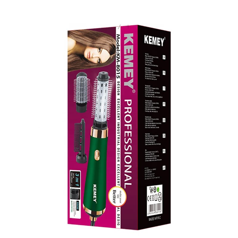 KEMEY KM-8015 New 3 in 1 Hair Dryer Comb - Image 2