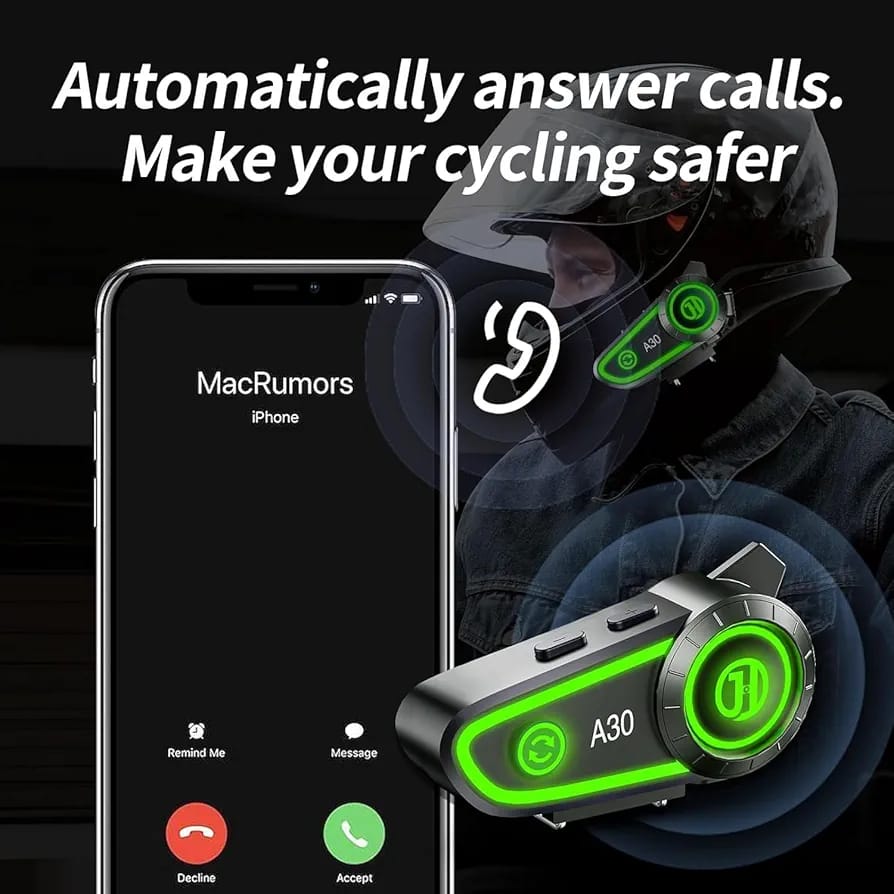 A30 Motorcycle Helmet Headset, Wireless 5.3 Bluetooth - Image 4