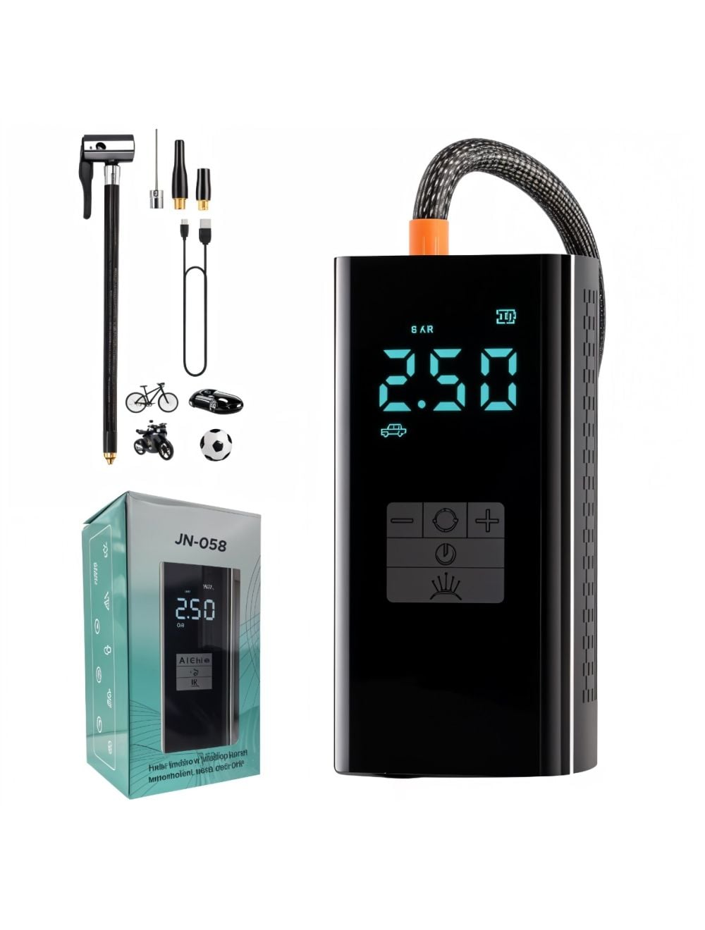 cordless tire inflator, emergency 4 in 1 MULTIFUNCTIONAL AUTOMOTIVE POWER Supply