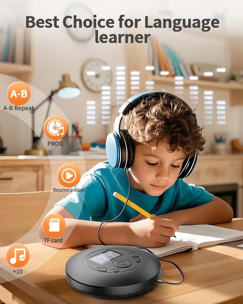 DESOBRY Portable CD Player, 7 Hour Battery Playtime - Image 5