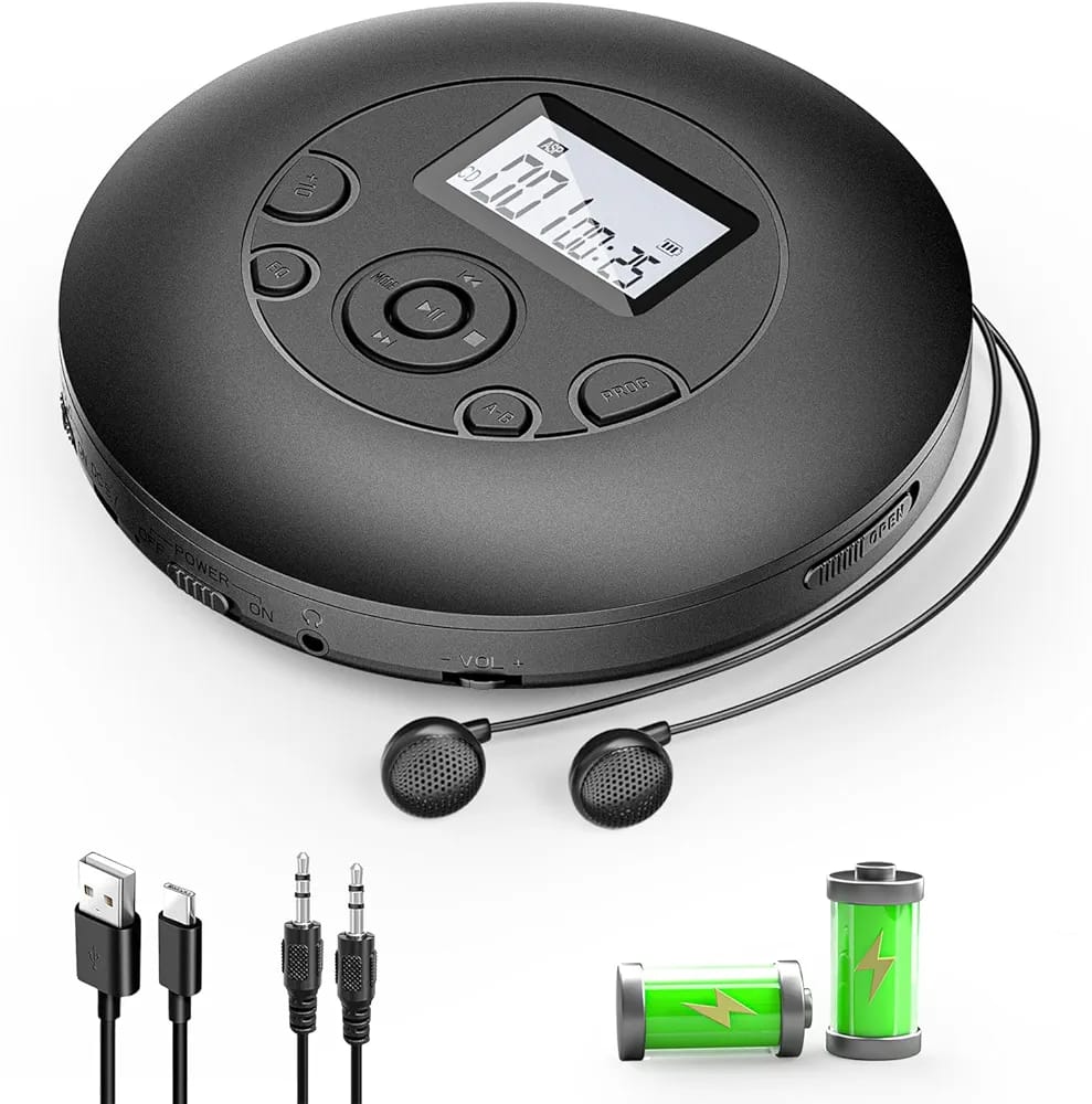 DESOBRY Portable CD Player, 7 Hour Battery Playtime