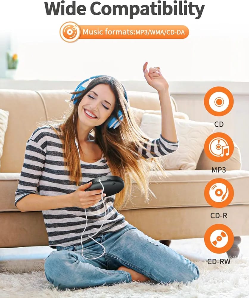 DESOBRY Portable CD Player, 7 Hour Battery Playtime - Image 7