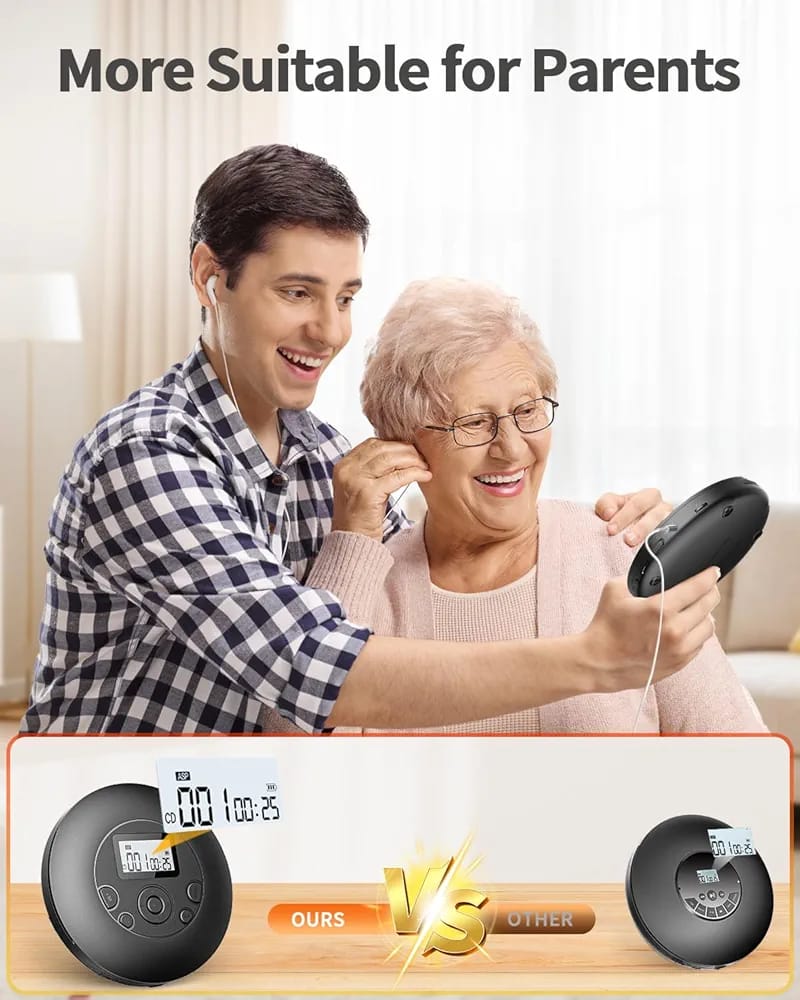 DESOBRY Portable CD Player, 7 Hour Battery Playtime - Image 9