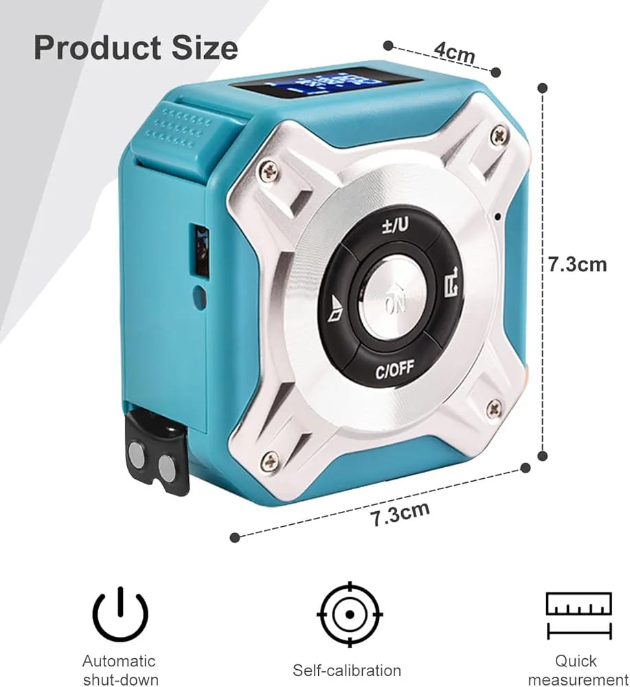 130ft/40m Laser Distance Laser Measurement Tool Scales with Large LCD Displa - Image 4
