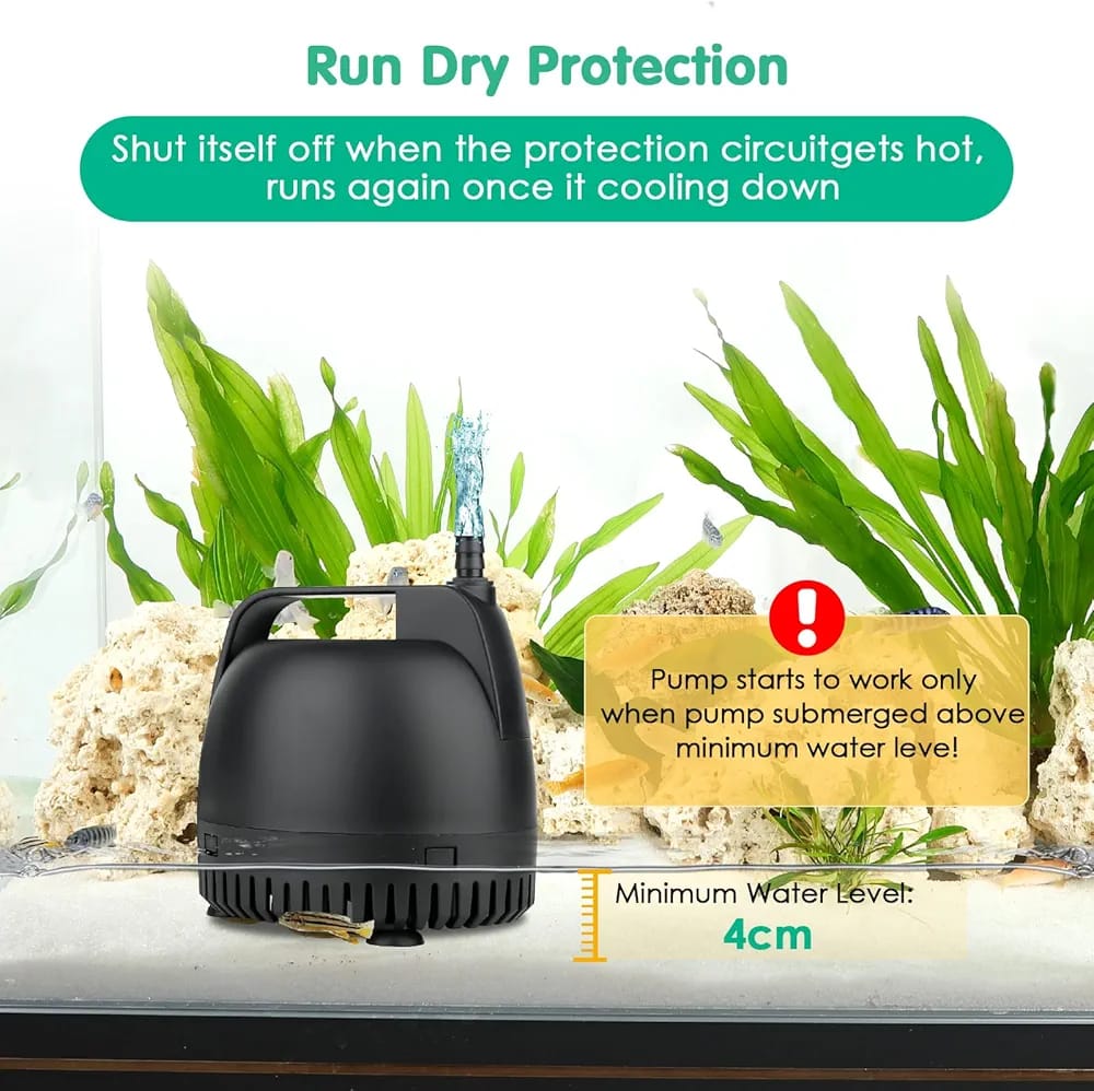 hygger Water Pump for Water Feature,3500L/H Submersible Water Pump for Fountain Pond Hydroponic Statuary Waterfall - Image 6