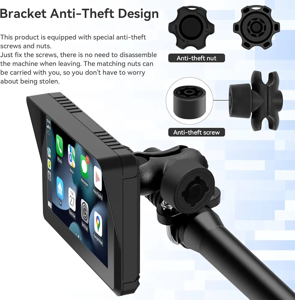 5 Inch Motorcycle Carplay Navigation For Motorbike - Image 3