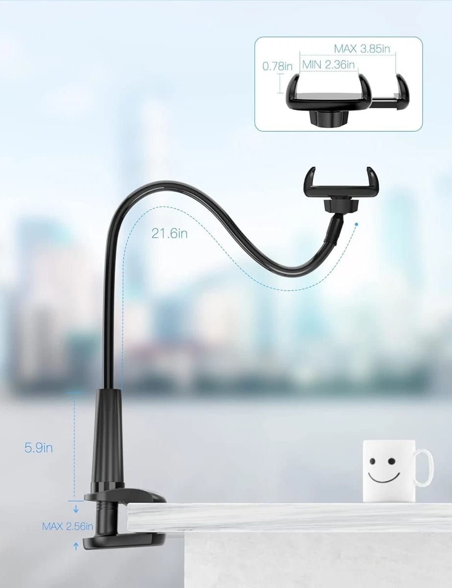 TRYONE Gooseneck Phone Holder Stand ANJ-18 Bed Des Mount for 4-7 inch Smartphone - Image 6