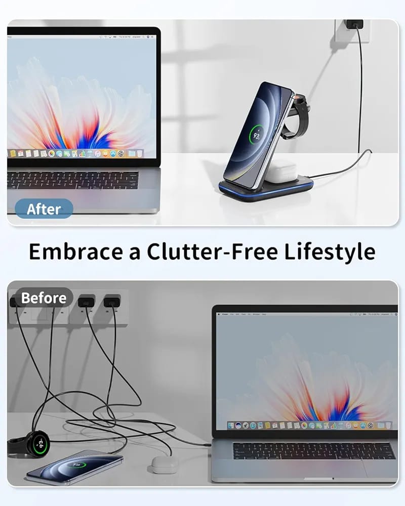 JoyGeek Charging Station for Samsung, 3 in 1 Induction Charger - Image 8