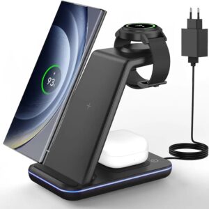 JoyGeek Charging Station for Samsung, 3 in 1 Induction Charger