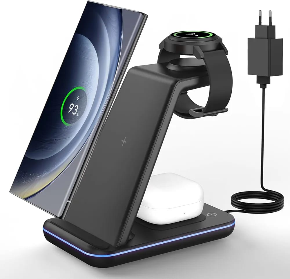 JoyGeek Charging Station for Samsung, 3 in 1 Induction Charger
