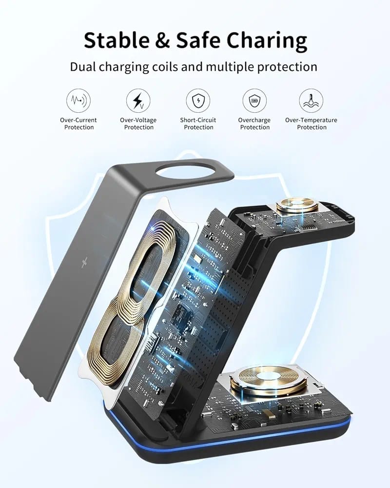 JoyGeek Charging Station for Samsung, 3 in 1 Induction Charger - Image 3