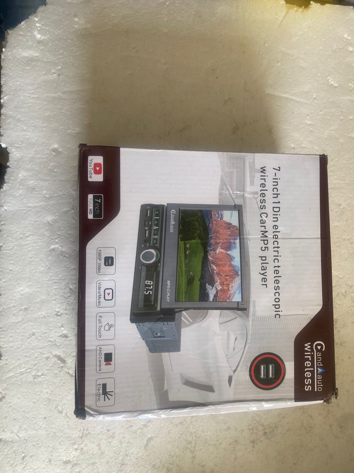 Hodozzy Car Stereo Single Din Automatic Flip Out with Wireless CarPlay Android Auto, 7 Inch Touch Screen Car Radio with Bluetooth 1 Din Mirror Link, EQ SWC, USB/AUX MIC, FM/RDS Radio+ Reversing Camera - Image 2