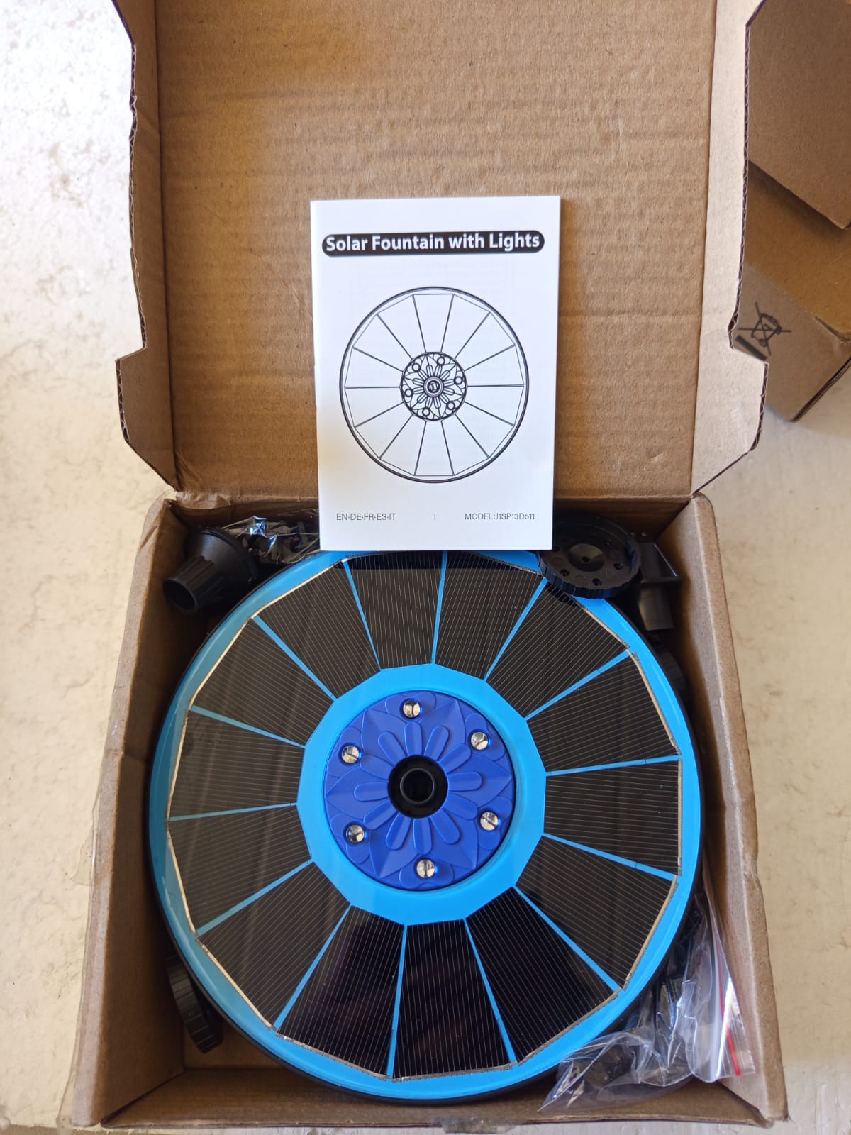 Solar Fountain for Bird Bath, Working On Cloudy Day Solar Water Fountain with 3.5W Glass Solar Panel 2000mAh Battery 4 Fixer 7 Nozzles Solar Fountain Pump - Image 2