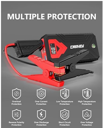 Jump Starter Power Bank for Cars, 4000 A Car Jump Starter Power Bank (up to 8.0 L Petrol or 8.0 L Diesel), 12 V Jump Starter Power Bank with USB Quick Charge and LED Torch - Image 6