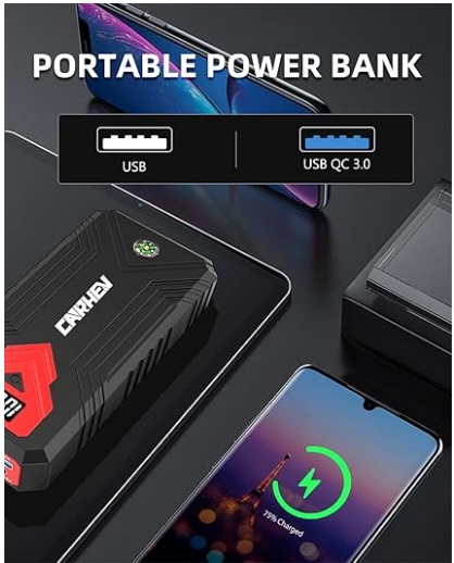 Jump Starter Power Bank for Cars, 4000 A Car Jump Starter Power Bank (up to 8.0 L Petrol or 8.0 L Diesel), 12 V Jump Starter Power Bank with USB Quick Charge and LED Torch - Image 7