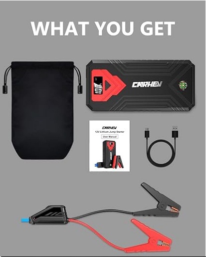Jump Starter Power Bank for Cars, 4000 A Car Jump Starter Power Bank (up to 8.0 L Petrol or 8.0 L Diesel), 12 V Jump Starter Power Bank with USB Quick Charge and LED Torch - Image 2