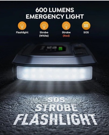 YaberAuto 12-in-1 Jump Starter with Air Compressor 8000A 160PSI 65W - Image 2