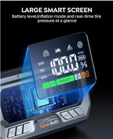 YaberAuto 12-in-1 Jump Starter with Air Compressor 8000A 160PSI 65W - Image 3