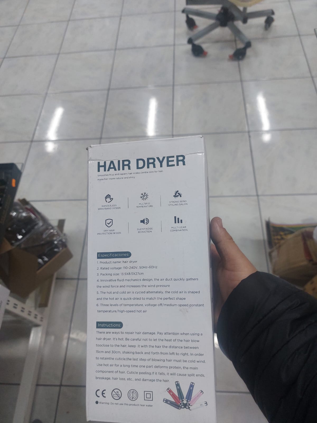 3 in 1 Ionic Hair Dryer Brush Hot Air Brush 3 Modes Hair Straightener Comb Curler Hairdryer Brush for Hair (Color :MULTICOLOUR) - Image 4