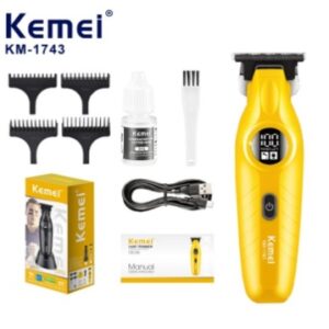 Kemei KM-1743 professional hair trimmer. Key features include: 