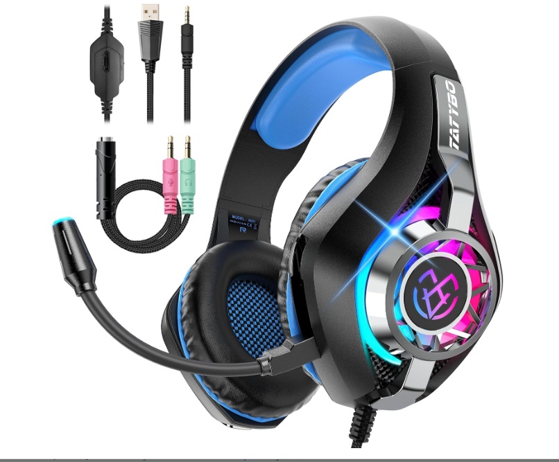 Tatybo Gaming Headset for Ps5 Ps4 PC Xbox S/X Series Switch PC, Gaming Headphone with Noise Cancelling Microphone RGB Lighting - Image 8