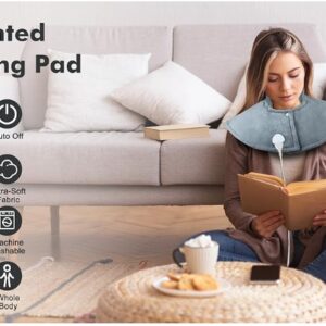 Uplayteck Heating Pad for Neck and Shoulders, 10 Heat Settings and 3 Auto-Off Timers, Fast Heating, Machine Washable Heated Pad, Gift for Women Men Mom Dad
