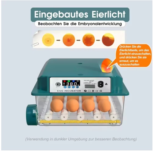 16 Eggs Incubators for Chicken Duck Goose Pigeon Quail Automatic Incubation Equipment Automatic Water Feeder Egg Turning EU Plug - Image 6