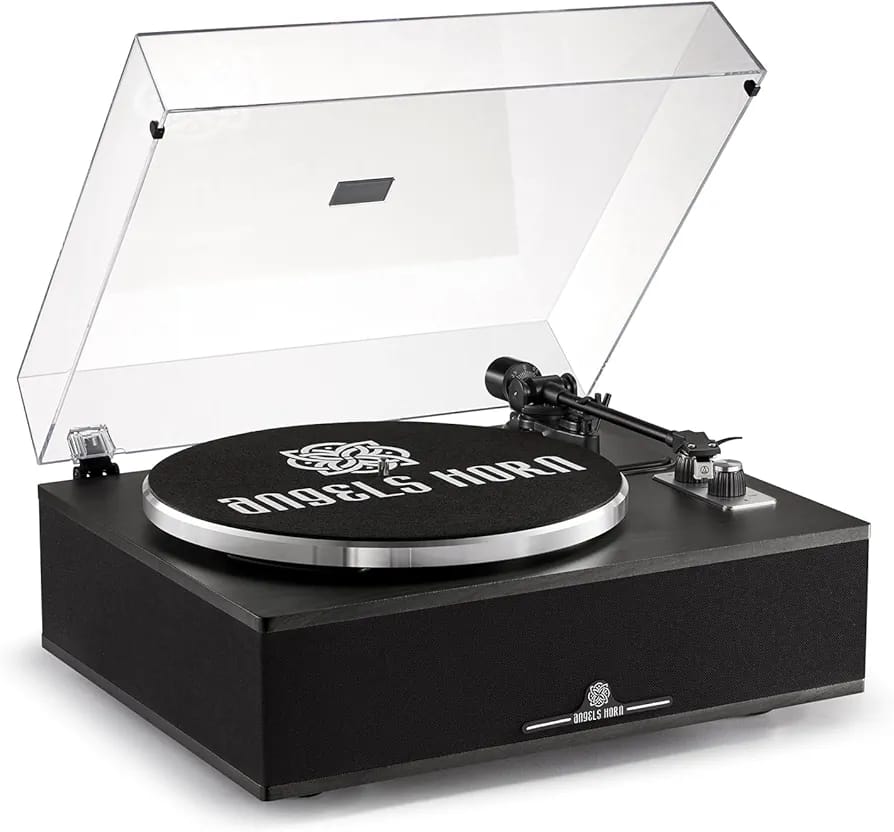 Angels Horn Bluetooth vinyl record player with built-in speakers