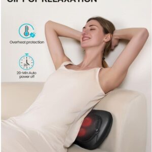 Back Massager with Heat, Shiatsu Back and Neck Massager, Deeper Tissue 3D Kneading Massage Pillow for Shoulder, Leg, Foot, Body Relieve Muscle Pain - Relax Gift for Her/Him/Friend/Dad/Mom