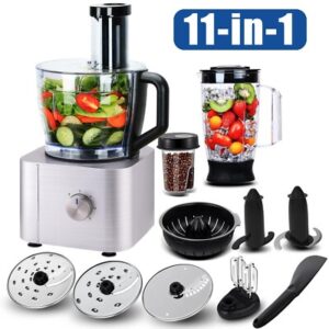 1100W Food Processor Multifunction 3.2+1.5L Electric Chopper Juicer Mixer Sliver