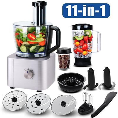1100W Food Processor Multifunction 3.2+1.5L Electric Chopper Juicer Mixer Sliver