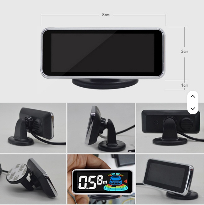 Multiple Radar Parking Sensor Kit LED Display Screen Monitor Detector Assistant 8pcs Probes