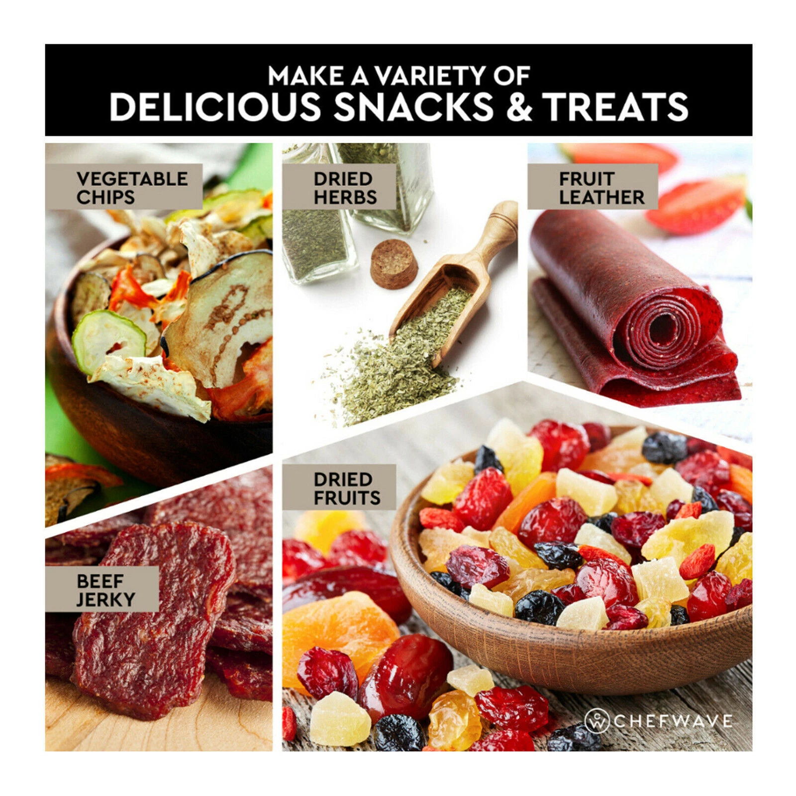 Chefwave CW-FD06 Secco Pro Food Dehydrator with 6 Drying Racks - Stainless Steel - Image 8