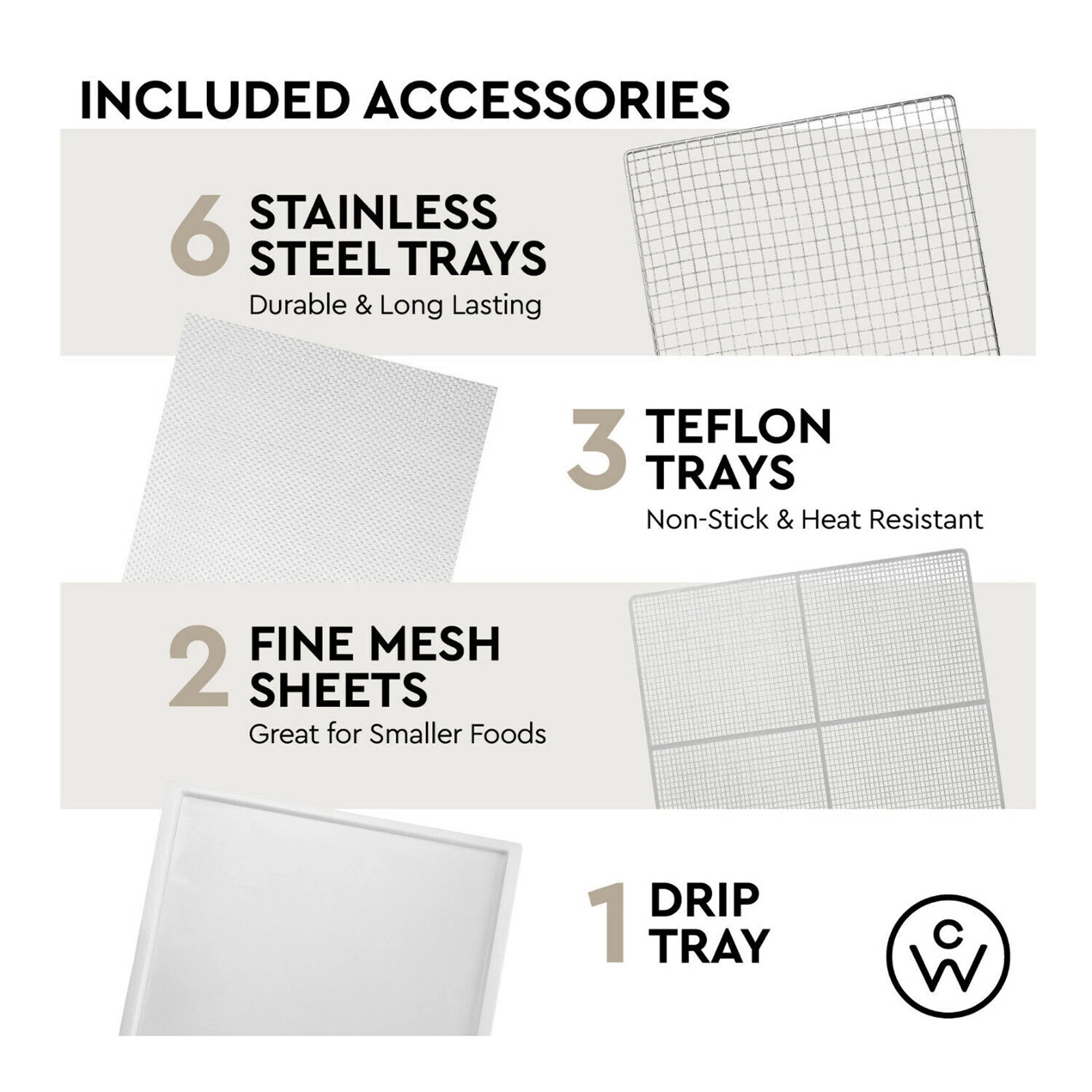 Chefwave CW-FD06 Secco Pro Food Dehydrator with 6 Drying Racks - Stainless Steel - Image 3