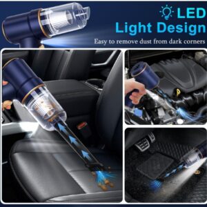 KMM Handheld Car Vacuum Cleaner, 9000Pa Vacuum Cleaner and Air Duster, 120W High Power Hand Held Vacuum with LED Light and Multi-Nozzles for Car, Home, Office, Pet