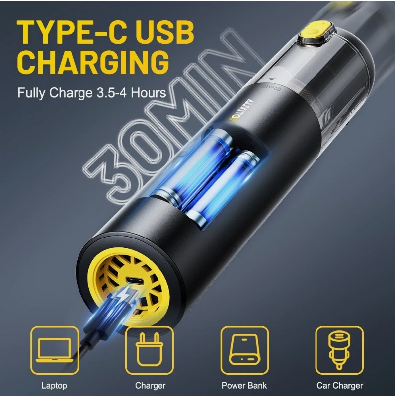 4 in 1 Car Vacuum Cleaner Mini Portable Handheld 14000PA Powerful Suction Blow - Image 5