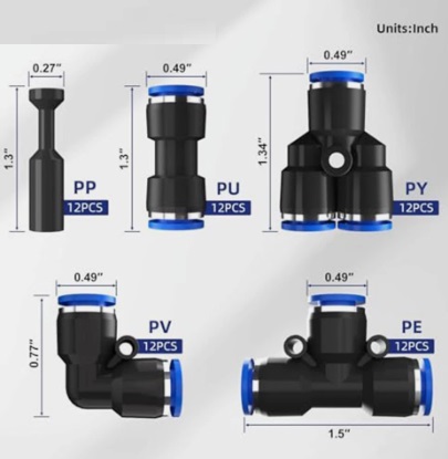 Conectores Rapidos Manguera Aire 4 6 8 10 12mm Neumaticos Empuje para conectar - Image 4