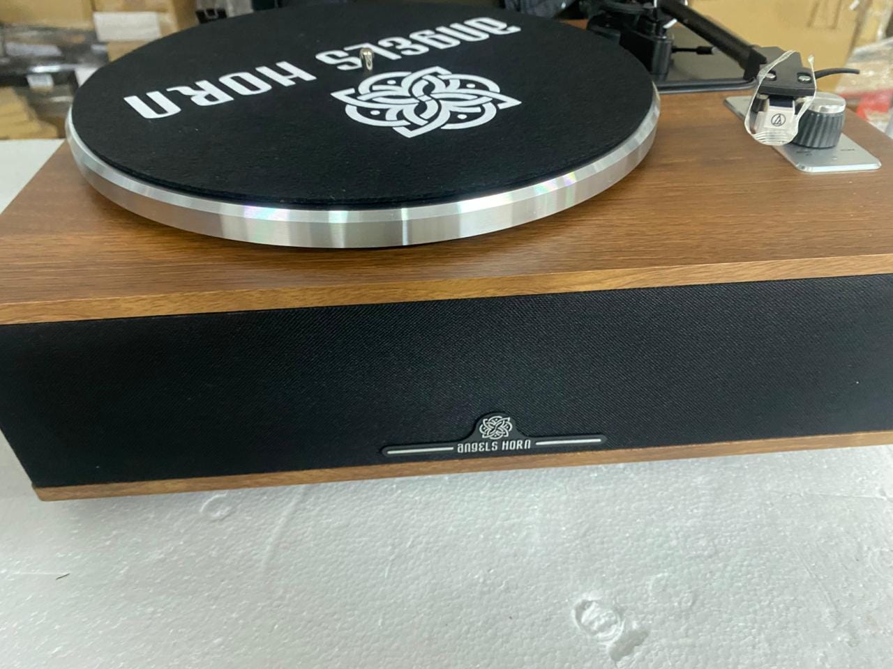 ANGELS HORN Vinyl Record Player, Bluetooth Turntable with Built in Speakers Phono Preamp, High Fidelity Turntables for Vinyl Records with Magnetic Cartridge AT-3600L, Belt Drive 2-Speed - Image 5