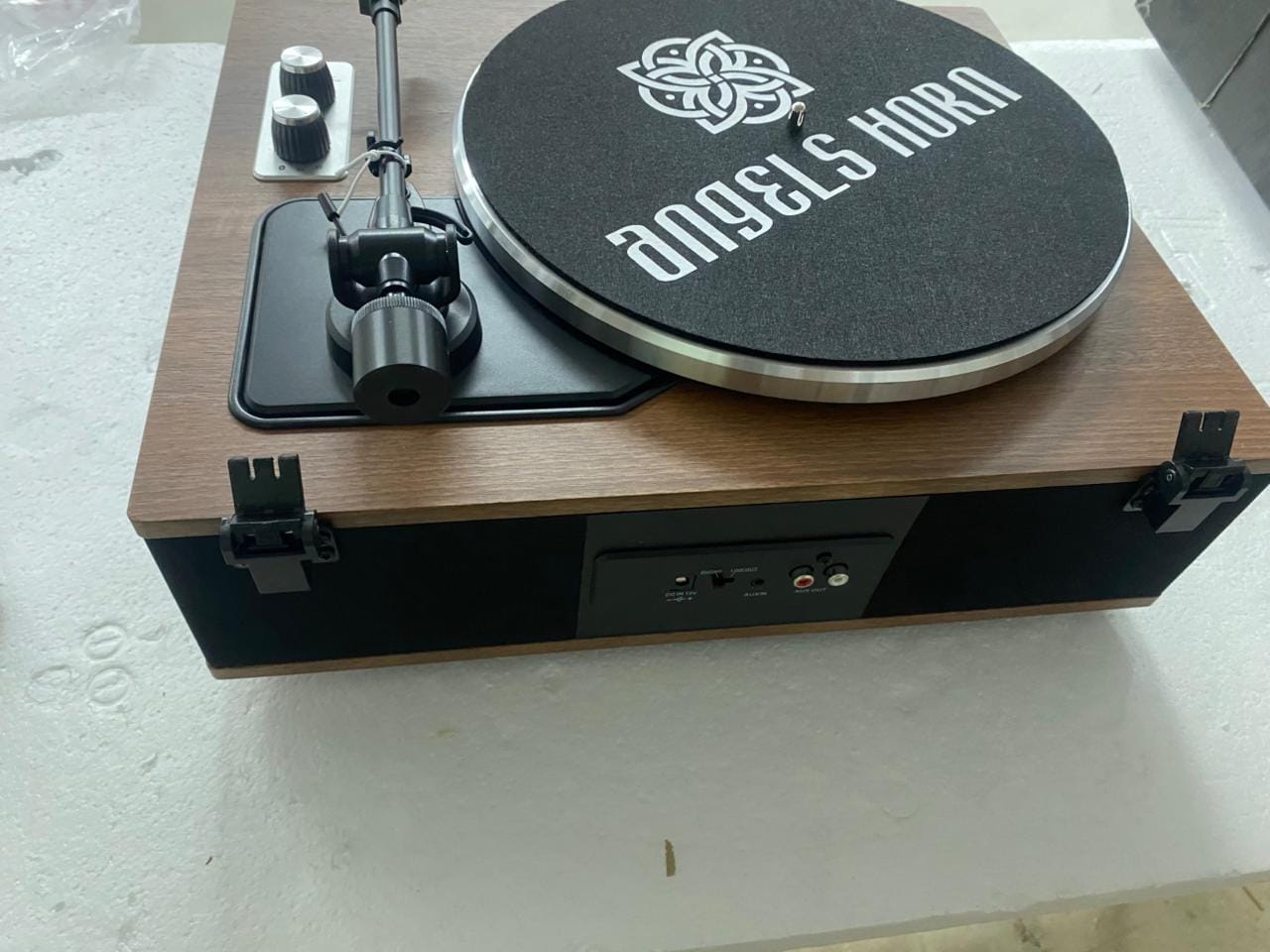 ANGELS HORN Vinyl Record Player, Bluetooth Turntable with Built in Speakers Phono Preamp, High Fidelity Turntables for Vinyl Records with Magnetic Cartridge AT-3600L, Belt Drive 2-Speed - Image 4