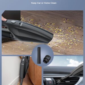 TANYO Handheld Car Vacuum Cordless, Portable Vacuum Cleaner with High Power Suction, Rechargeable Hand Held Vacuum, Mini Handheld for Car Home Office, Pet Hair, Black