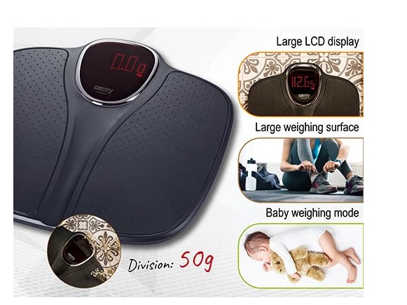 Camry CR 8171b Bathroom Weight up to 180 kg, Bathroom Scale, Personal Scale, Digital Scale, Black