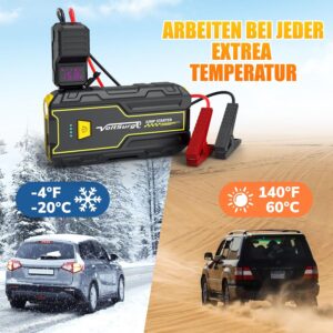 Jump Starter Power Bank, 5000 A Peak Current, Car Jump Starter Power Bank for 12 V Jump Starter (7.0 L Petrol or 5.5 L Diesel), Starter Power Bank with LED Torch