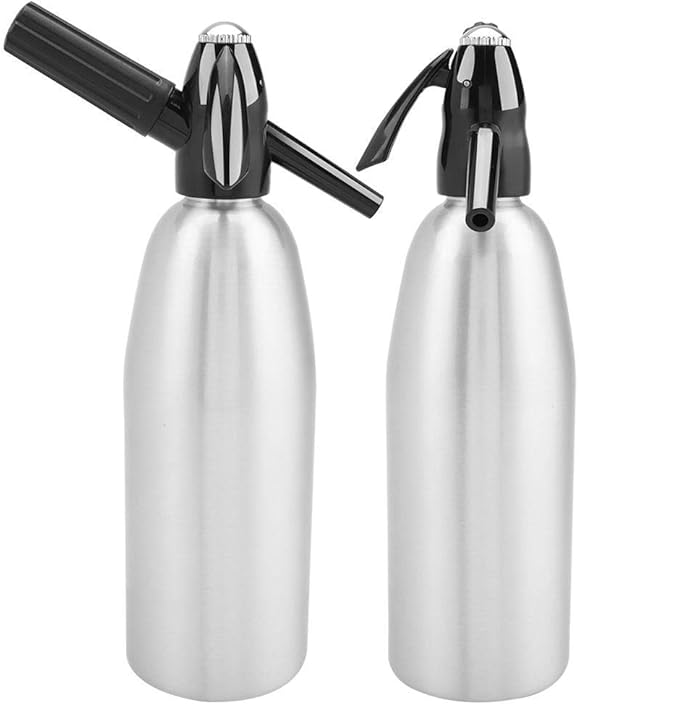 Aluminium Soda Siphon Maker Machine 1L Silver Sparkling Water Maker for Juice Drinks Cocktail Use with Standard CO2 Charger - Image 5