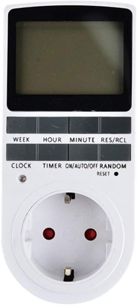 KWE-TM02 Electronic Digital Timer Plug Kitchen Timer Socket 230V 50Hz 7 Day 12/24 Hours
