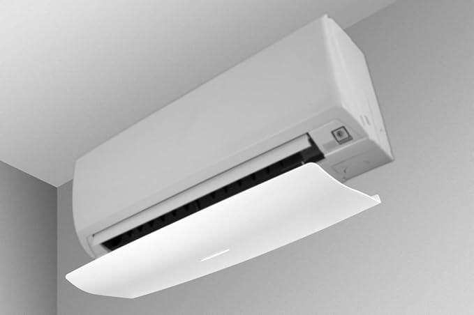 SPLIT, Split air conditioner deflector & Air conditioning, 69x24 cm, Glossy white plastic with anti-condensation panel. Made in Italy