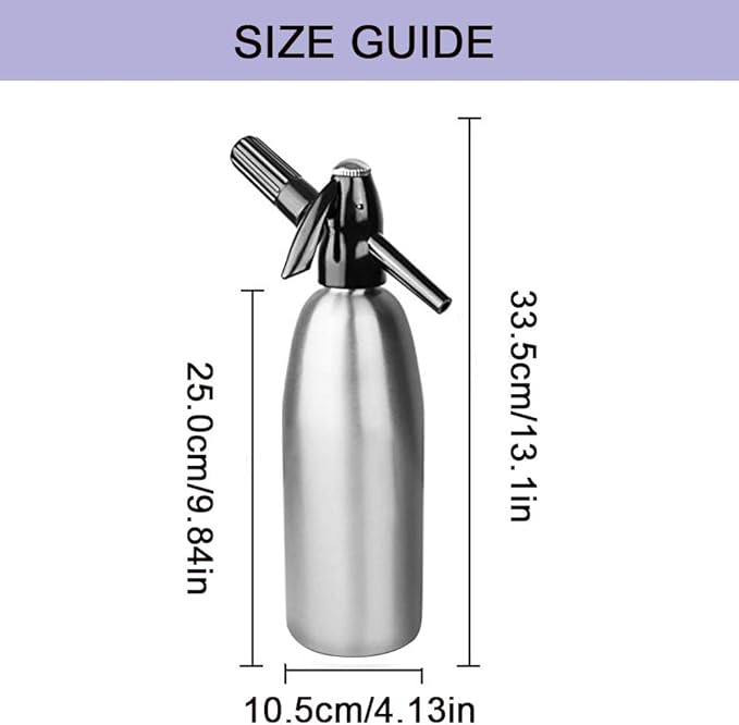 Aluminium Soda Siphon Maker Machine 1L Silver Sparkling Water Maker for Juice Drinks Cocktail Use with Standard CO2 Charger - Image 8