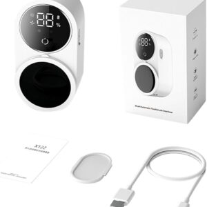 Crystalberry Toothbrush Sanitizer and Holder, Wall Mounted, Rechargeable, Portable, White